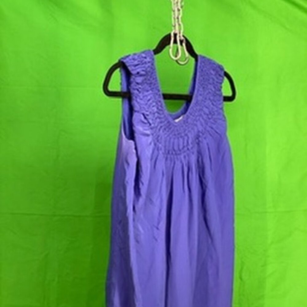 Purplish Blue silky Mid Dress XS